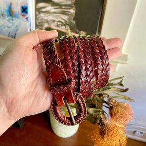 Vintage Plus Size Leather Braided Belt